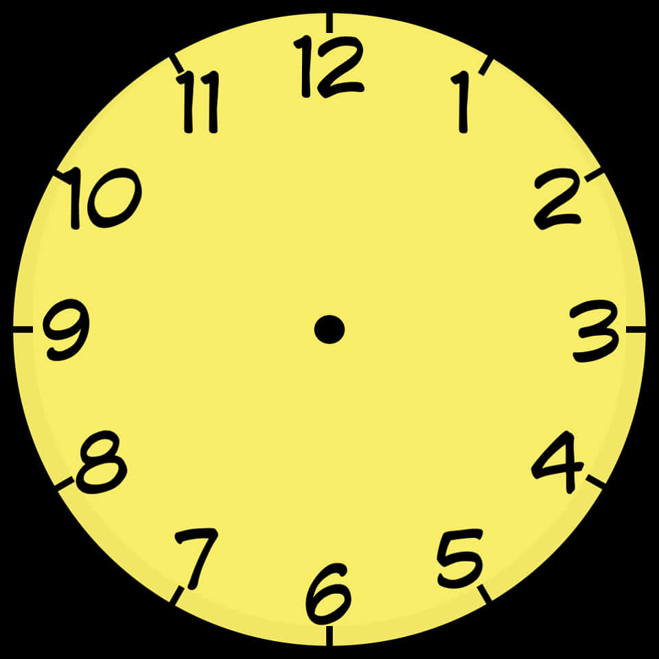 Yellow Clock Face No Hands