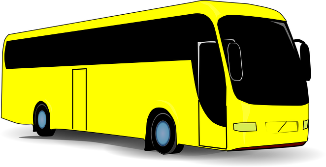 Yellow Coach Bus Illustration