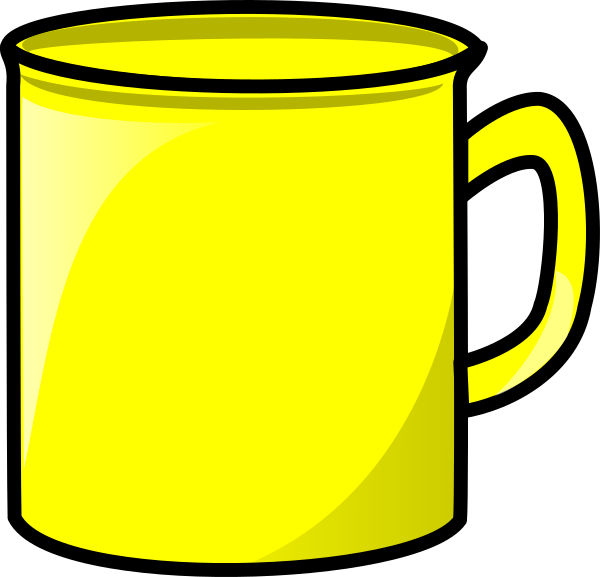 Yellow Coffee Mug Cartoon Illustration