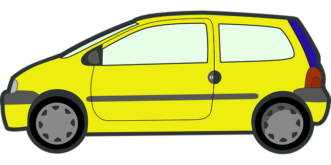 Yellow Compact Car Illustration