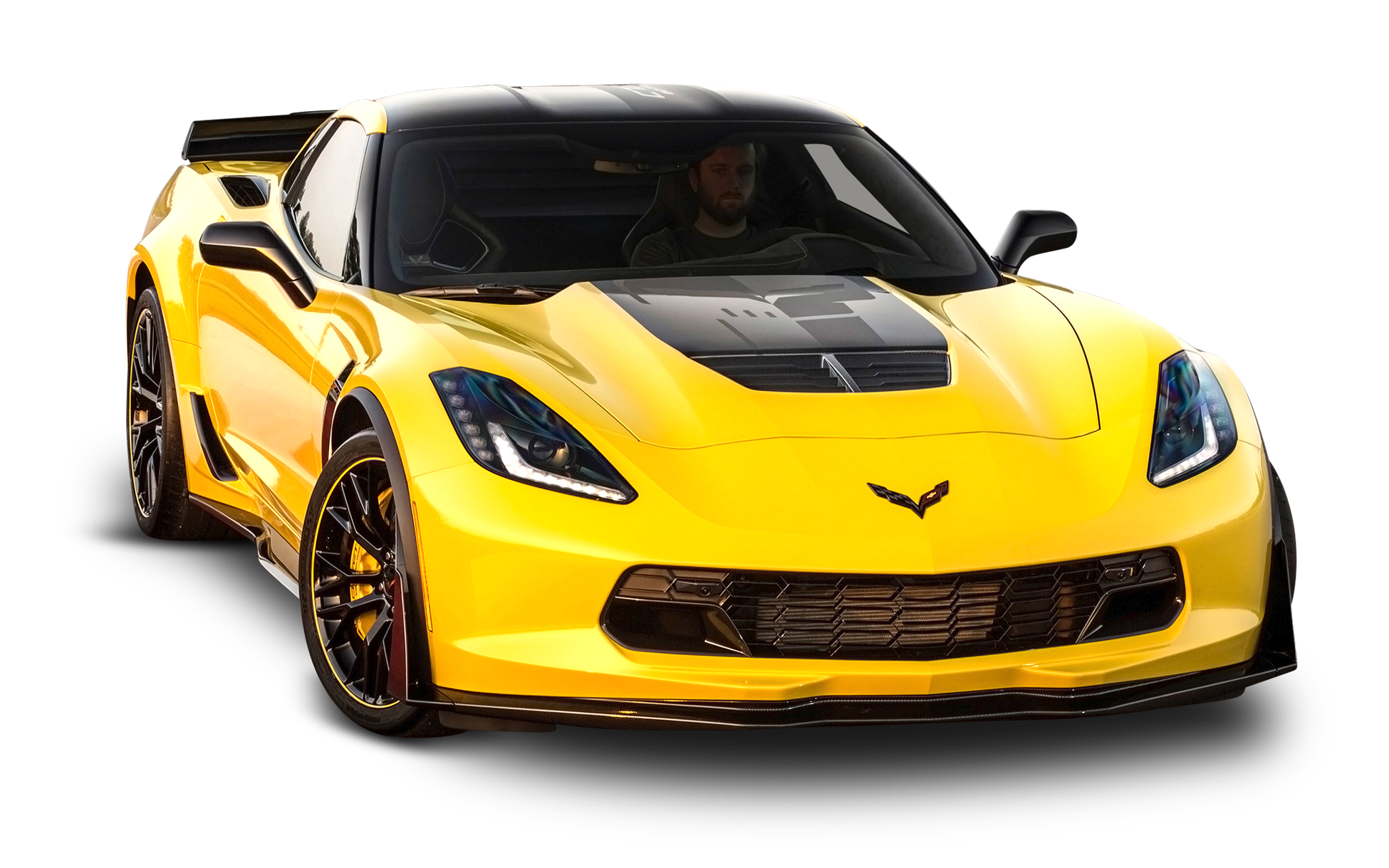 Yellow Corvettewith Driver