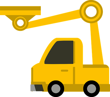 Yellow Crane Truck Vector