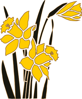 Yellow Daffodils Vector Art