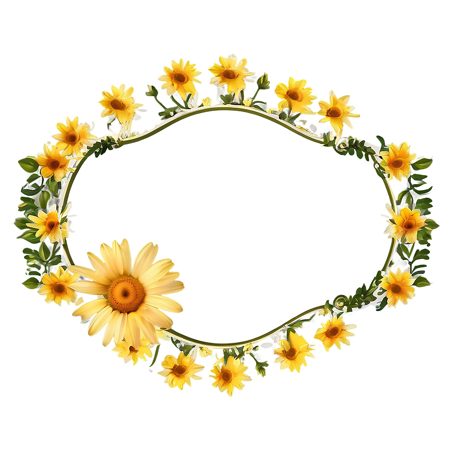 Yellow Daisy Border Frame Png Mms