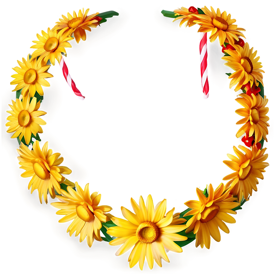 Yellow Daisy Festive Garland Png Fkl