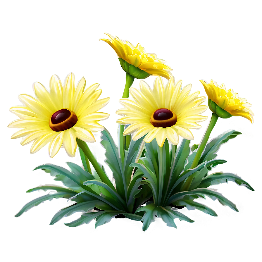 Yellow Daisy Garden Scene Png 06292024