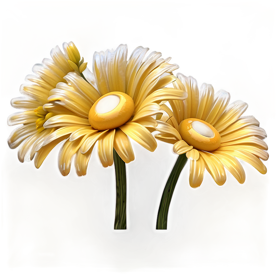 Yellow Daisy Glitter Effect Png 24