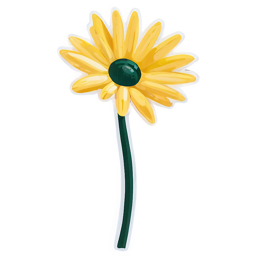 Yellow Daisy Retro Look Png 82