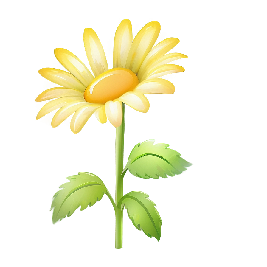 Yellow Daisy Shaded Illustration Png 06292024