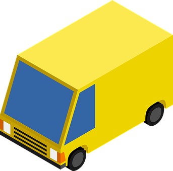 Yellow Delivery Truck Vector