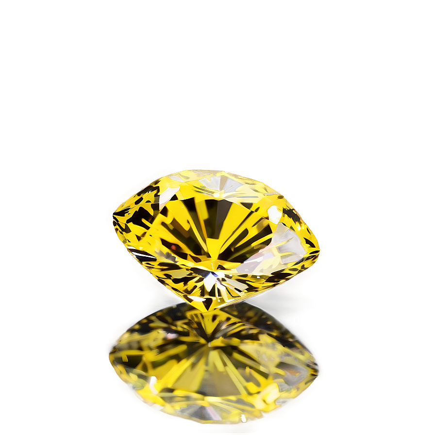 Yellow Diamond With Facets Png Tbq7