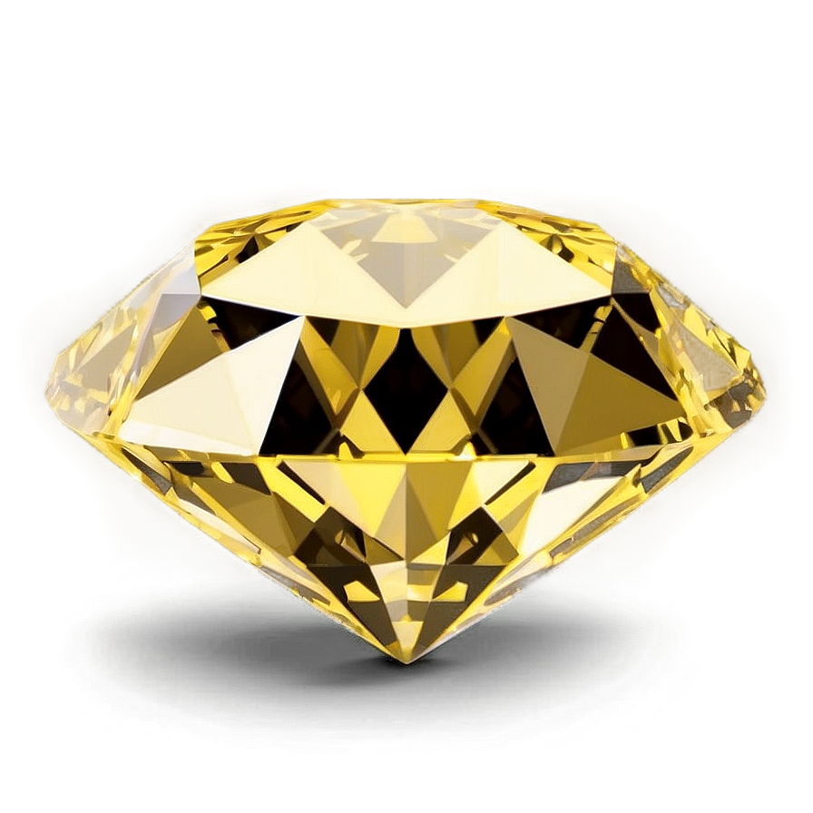 Yellow Diamond With Light Reflection Png Edk59