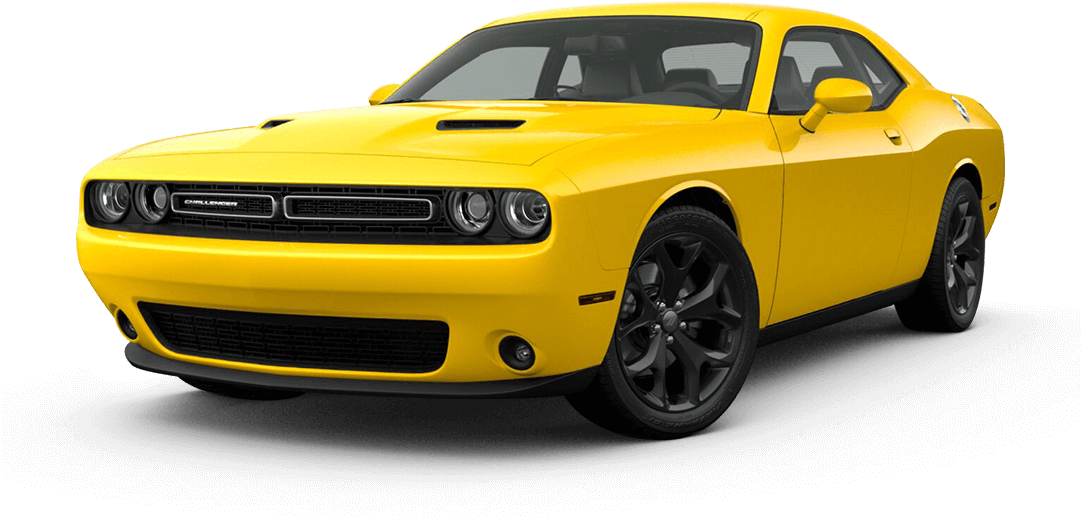 Yellow Dodge Challenger Side View