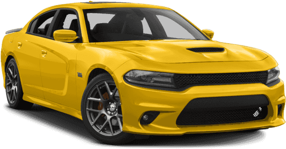Yellow Dodge Charger Side View