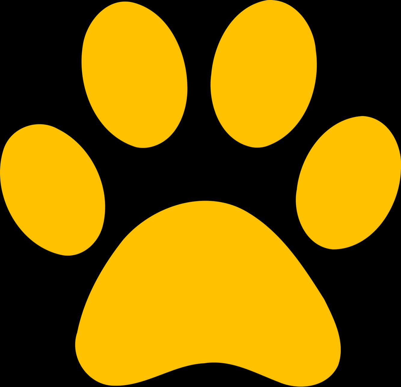 Yellow Dog Paw Print Graphic