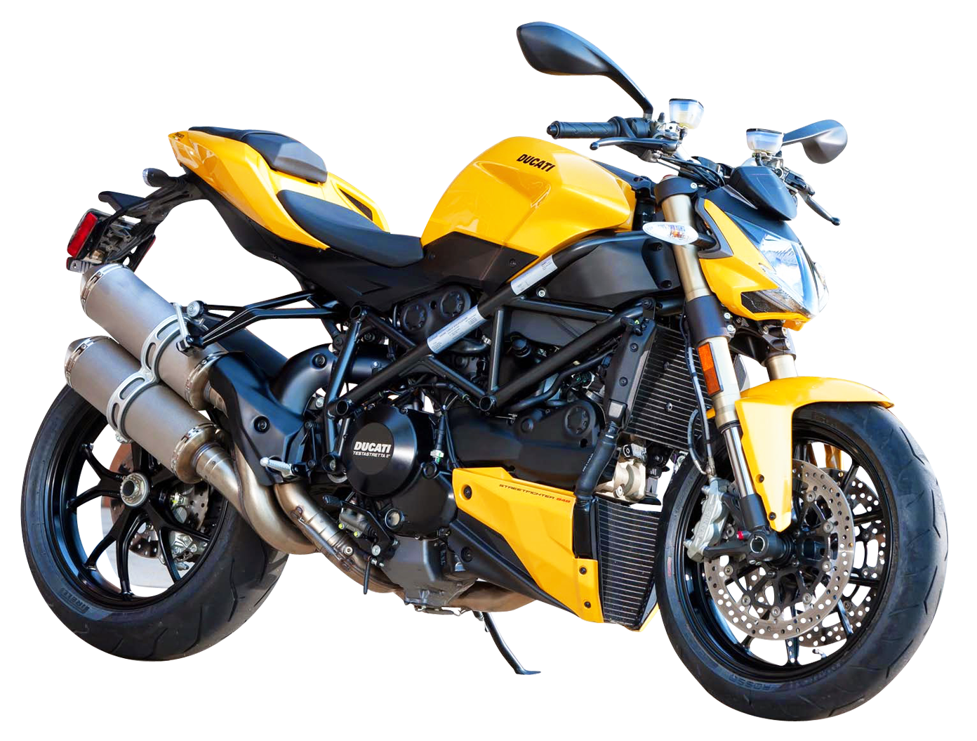 Yellow Ducati Motorcycle Profile