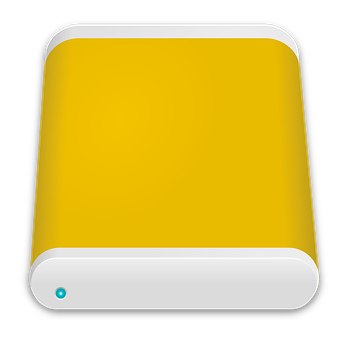 Yellow External Hard Drive Icon