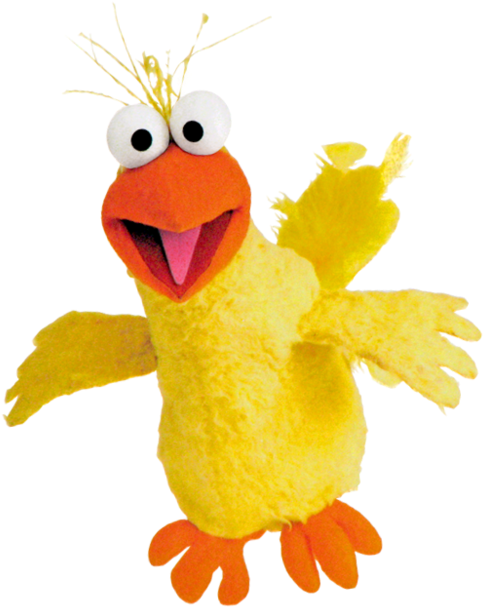 Yellow Feathered Puppet Character