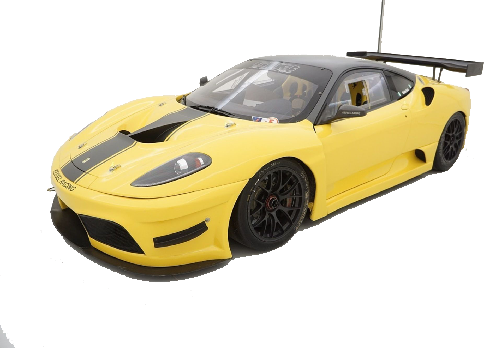 Yellow Ferrari Racecar Profile