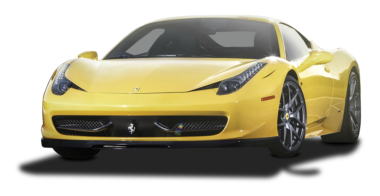 Yellow Ferrari Sports Car