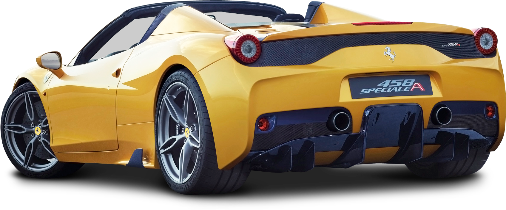 Yellow Ferrari458 Speciale A Side View