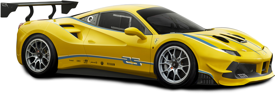 Yellow Ferrari488 Challenge Race Car