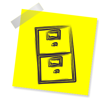 Yellow File Cabinet Illustration