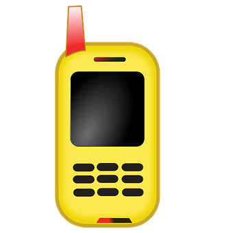 Yellow Flip Phone Vector