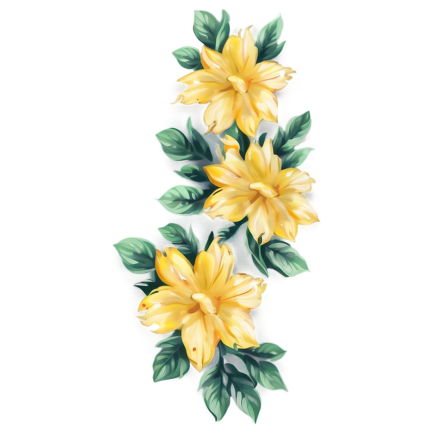 Yellow Floral Pattern Png 06122024