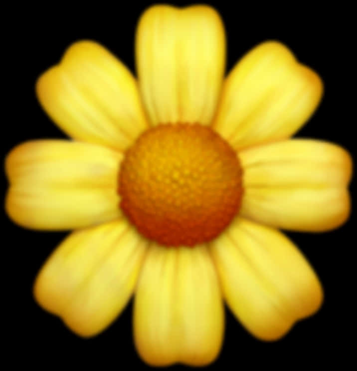 Yellow Flower Emoji Blurry Background