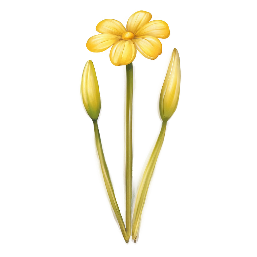 Yellow Flower Sketch Png 26