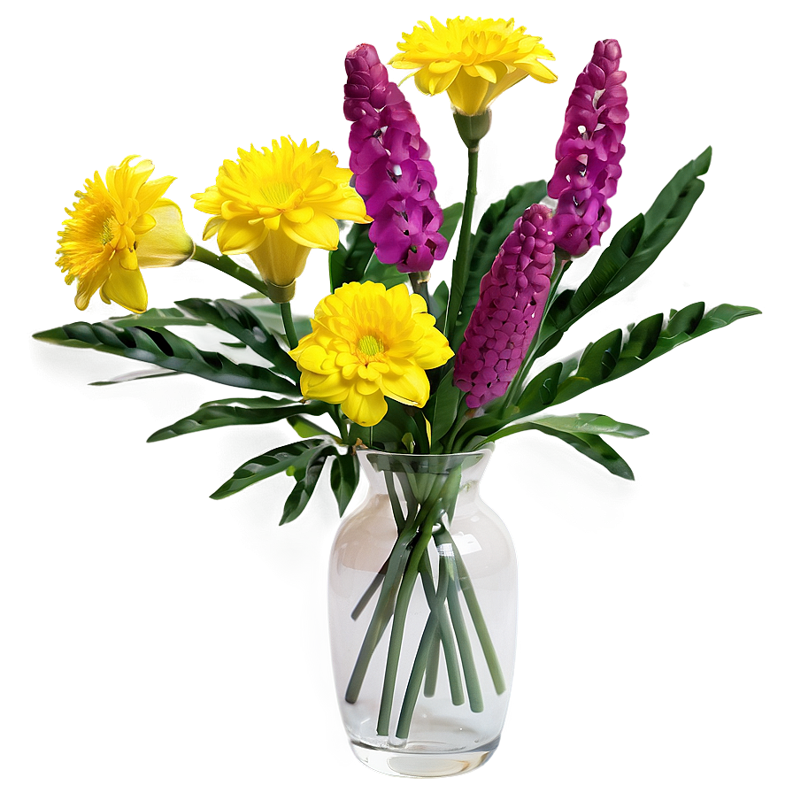 Yellow Flowers In Vase Png Jps60