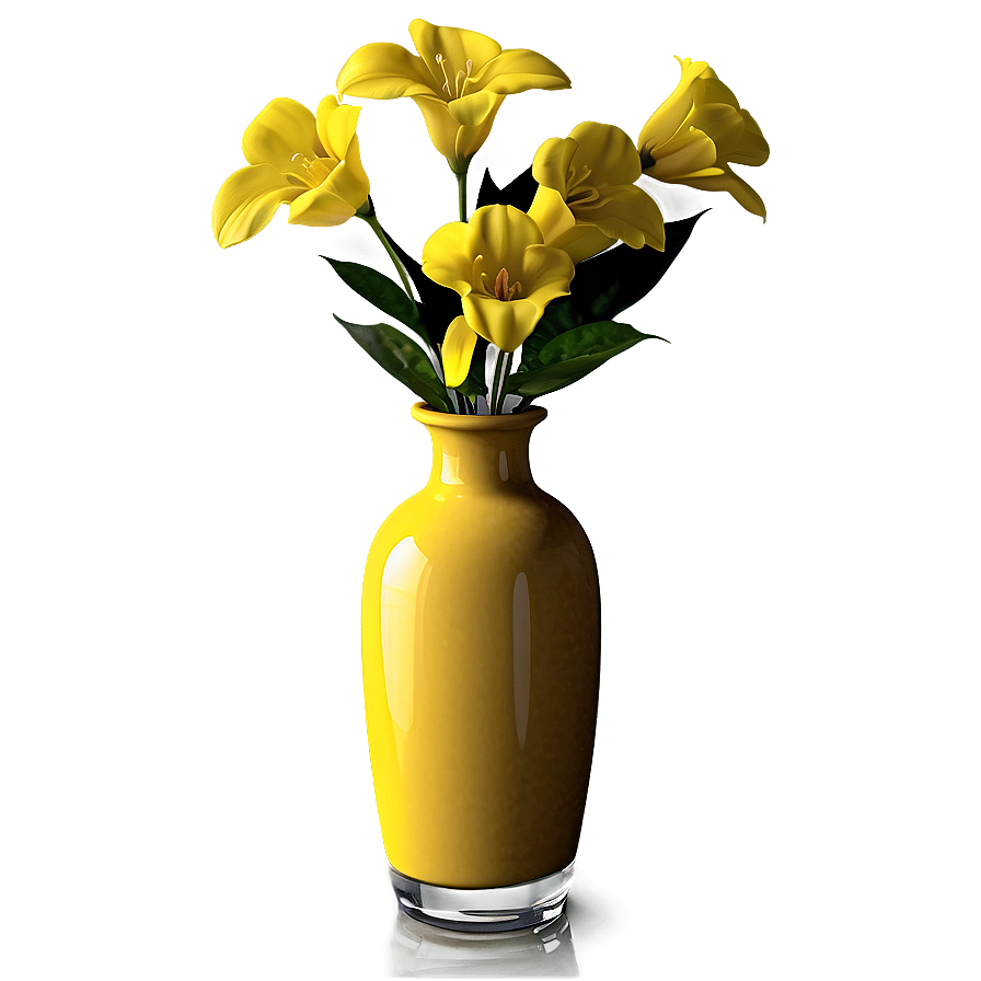 Yellow Flowers In Vase Png Kmw