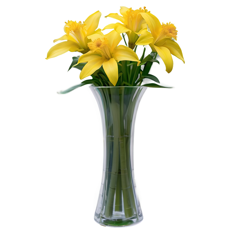 Yellow Flowers In Vase Png Ppv