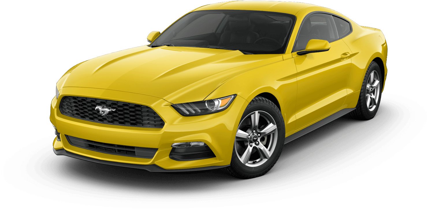 Yellow Ford Mustang Side View