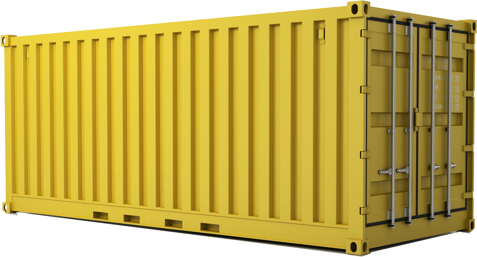 Yellow Freight Container Side View