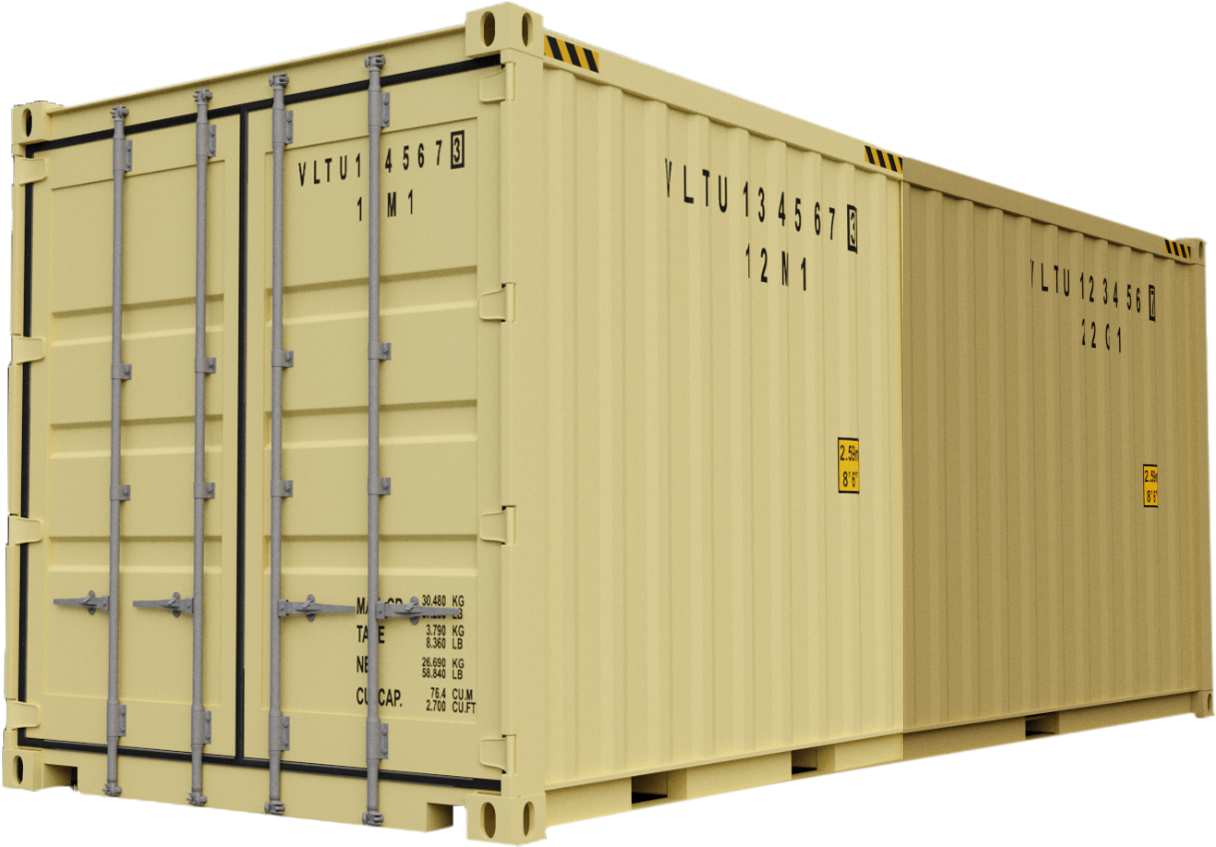 Yellow Freight Container3 D Model