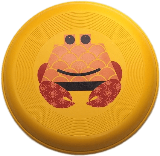 Yellow Frisbee With Crab Design