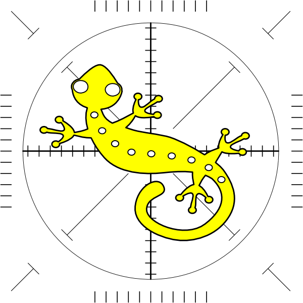 Yellow Gecko Blueprint Style Illustration