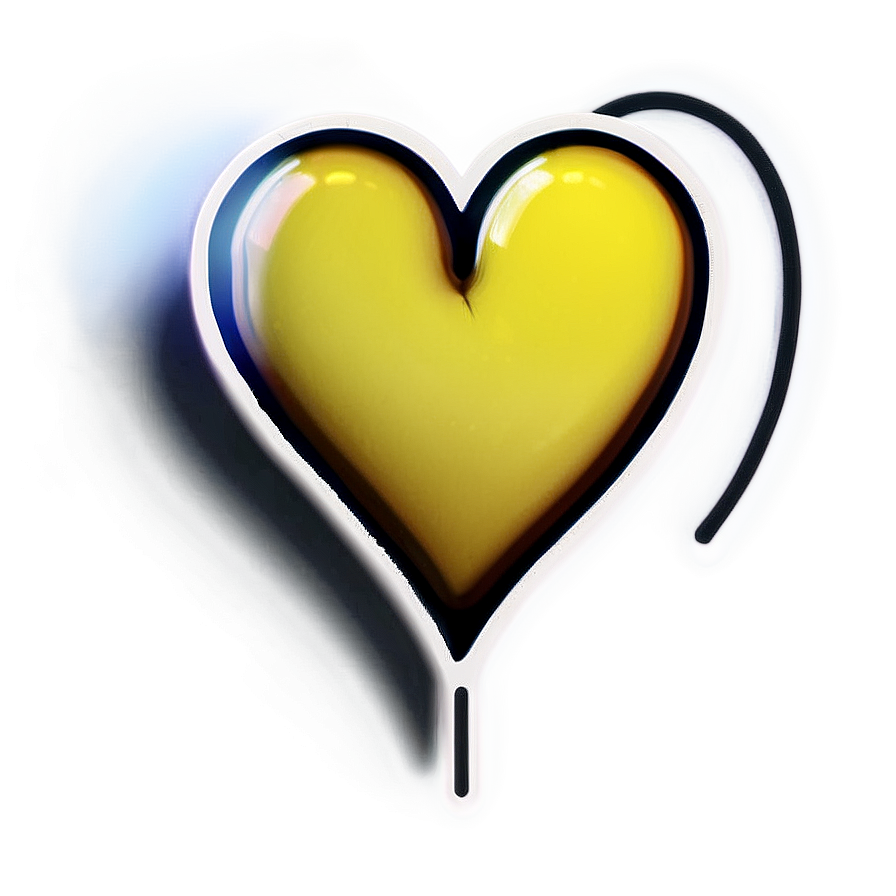 Yellow Heart Emoji Transparent Art Ybo70