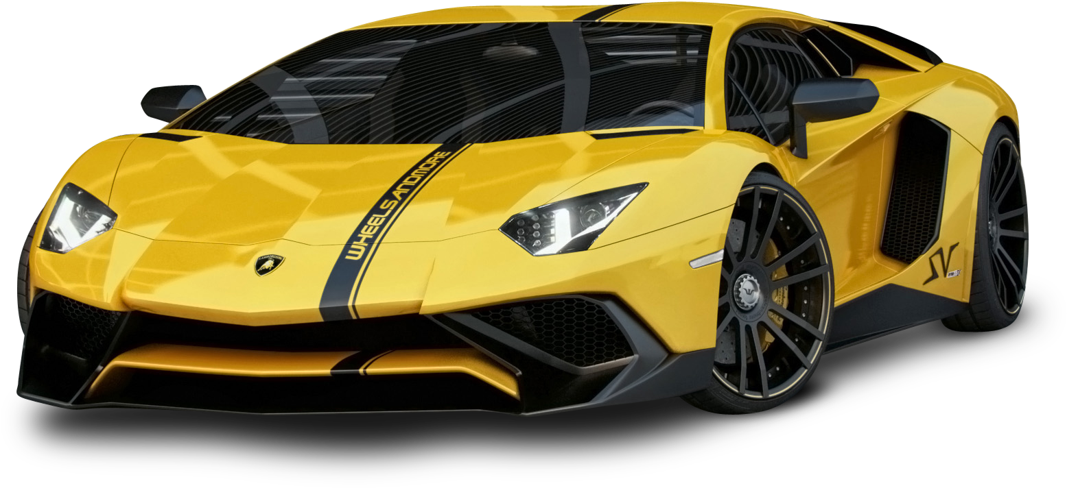 Yellow Lamborghini Aventador Side View