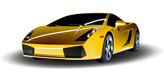 Yellow Lamborghini Gallardo Side View