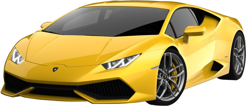 Yellow Lamborghini Huracan Evo Side View