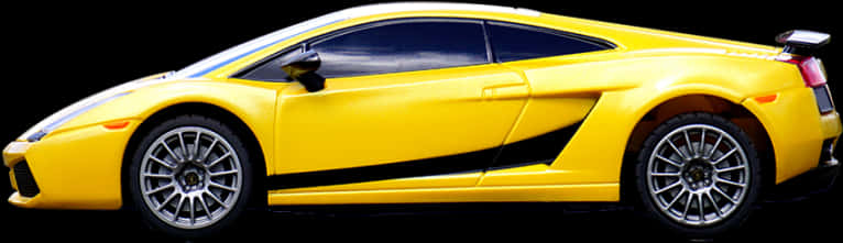 Yellow Lamborghini Side View