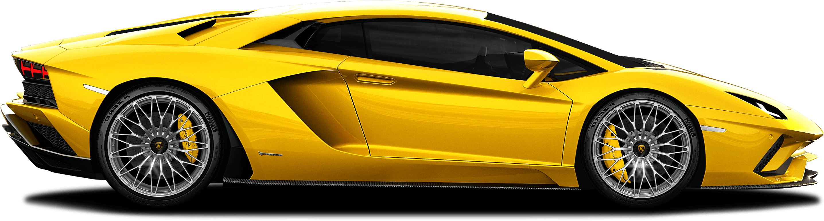 Yellow Lamborghini Side View