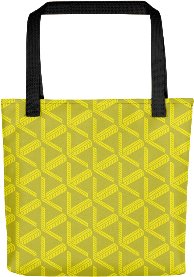 Yellow Lattice Pattern Tote Bag