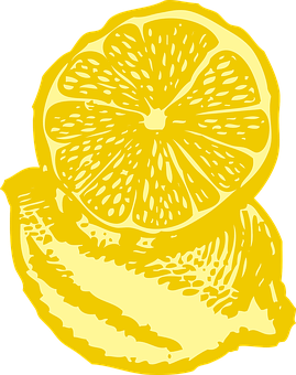 Yellow Lemon Slice Illustration