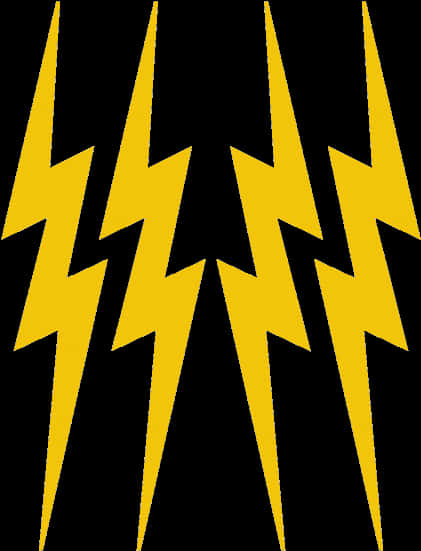 Yellow Lightning Boltson Black Background