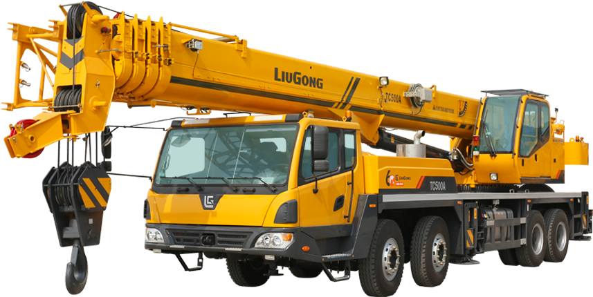 Yellow Mobile Crane Vehicle