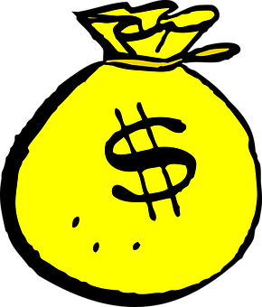 Yellow Money Bag Dollar Sign